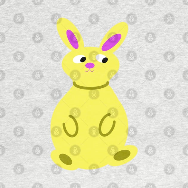 Bold and Bright Yellow Rabbit by LiaIsabellaArt